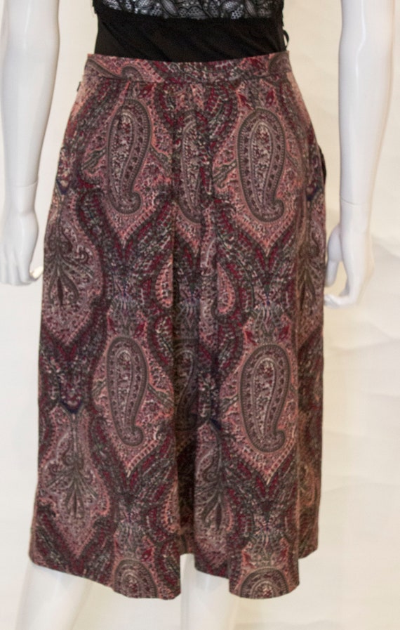 A Vintage 1970s  Liberty print paisley Wool Skirt - image 9