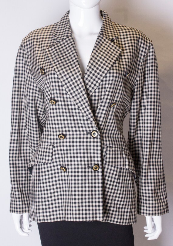 A Vintage 1980s check black and white Laurel Jack… - image 2