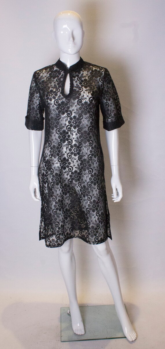 A Vintage 1960s Black shear Lace Tunic
