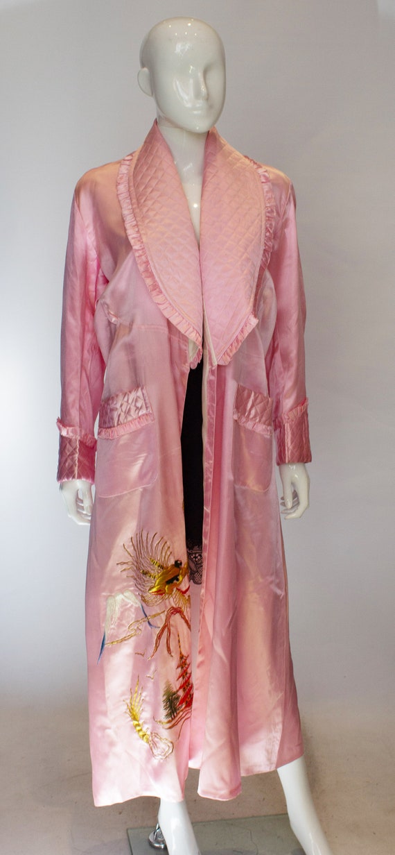 Vintage Pink Dressing Gown with Quilted Detail an… - image 3