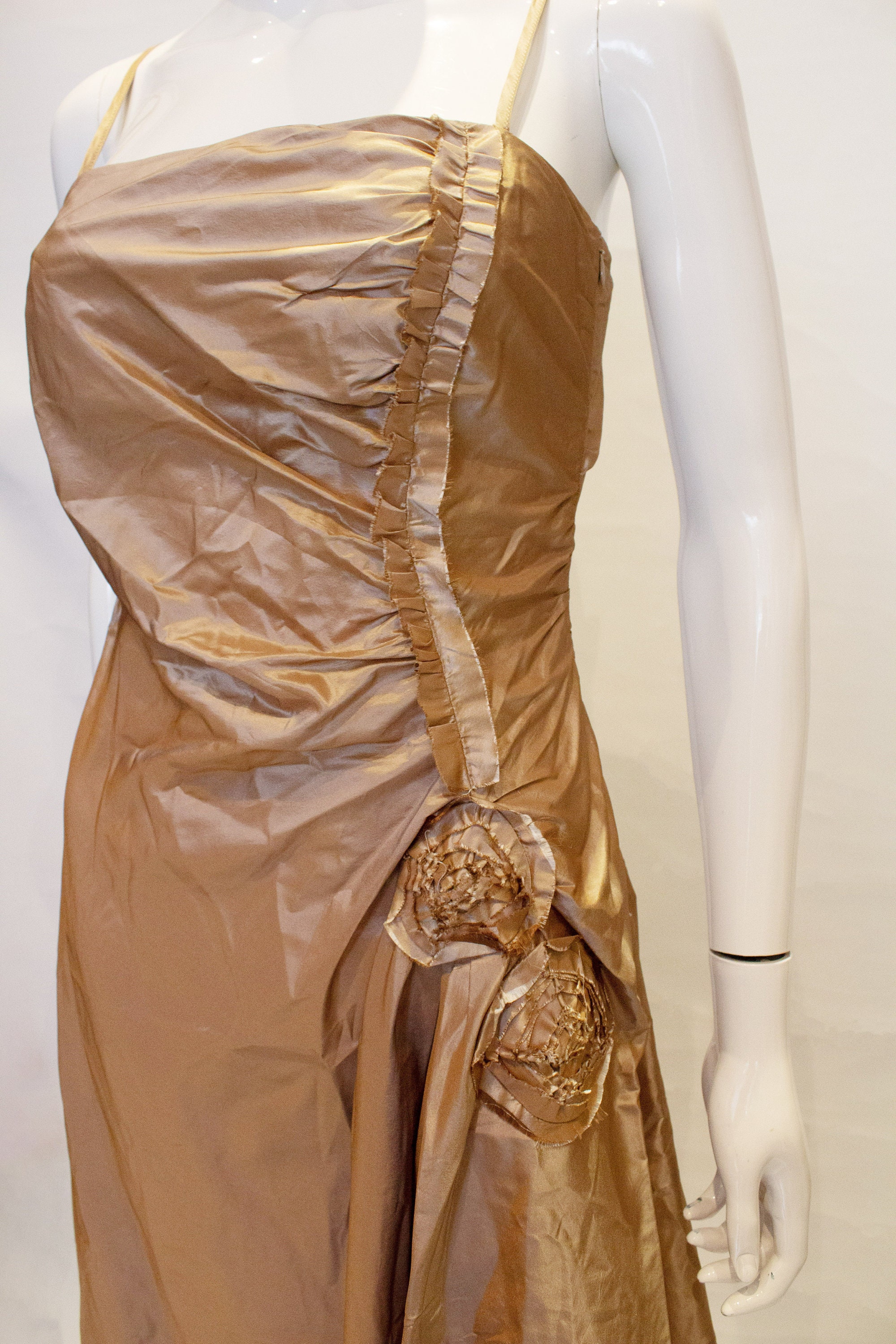 Max Mara Gold Silk Party Dress - Etsy Max Mara Gold Silk Party Dress - Etsy
