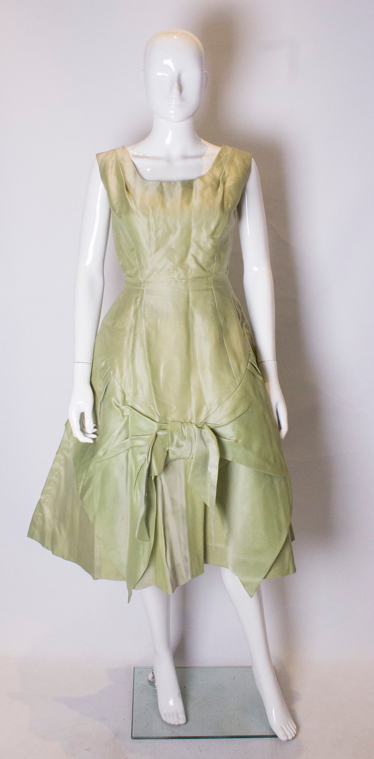 Image of A Vintage S Pale Cream Party Prom Cocktail Dress By Cresta Couture