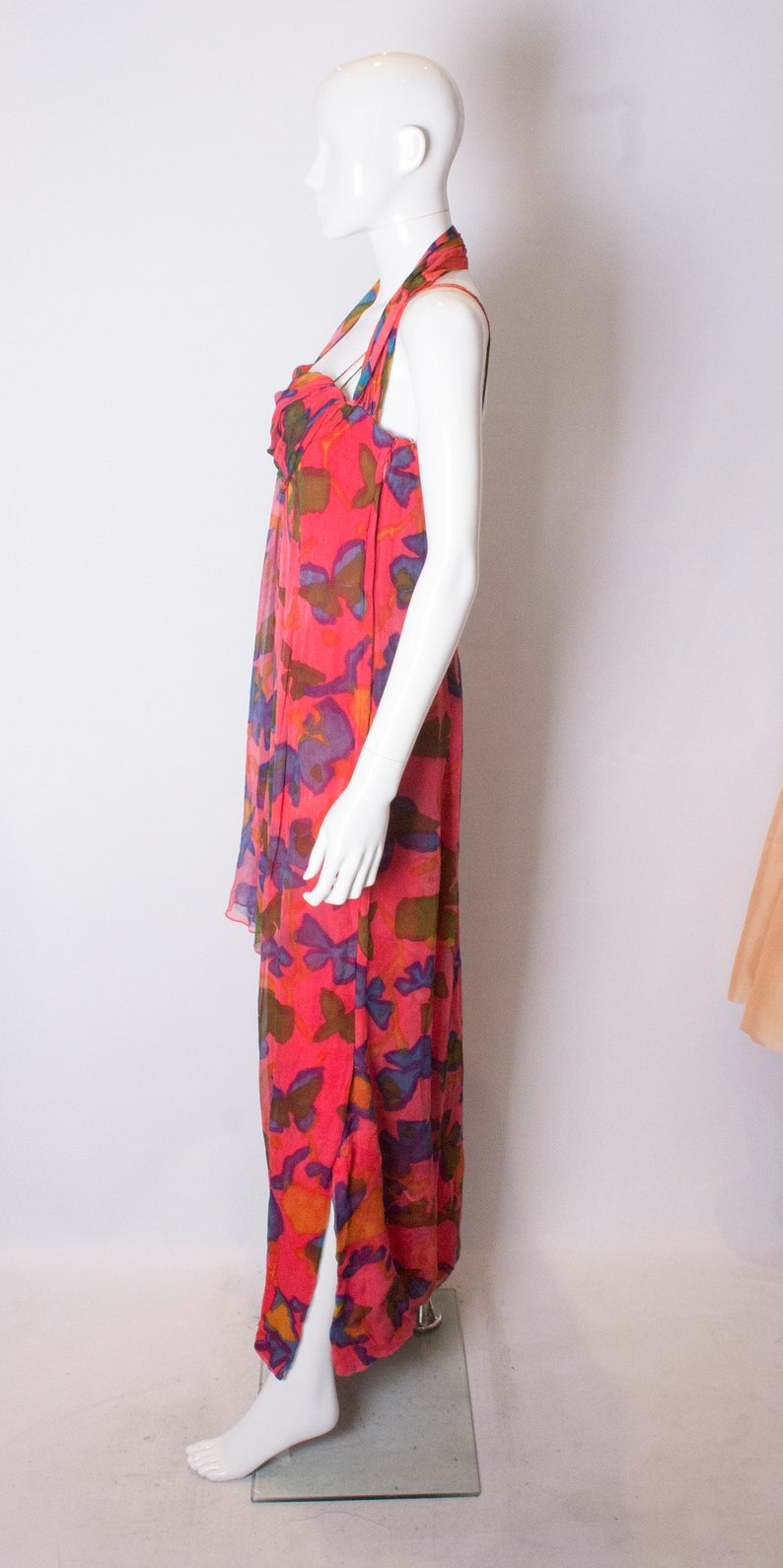 A Vintage 1970s Malcolm Starr Silk Printed Gown - Etsy