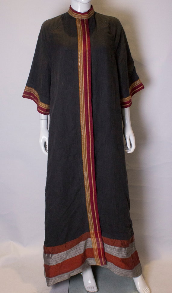 A Thea porter floor length jacket in black and st… - image 2