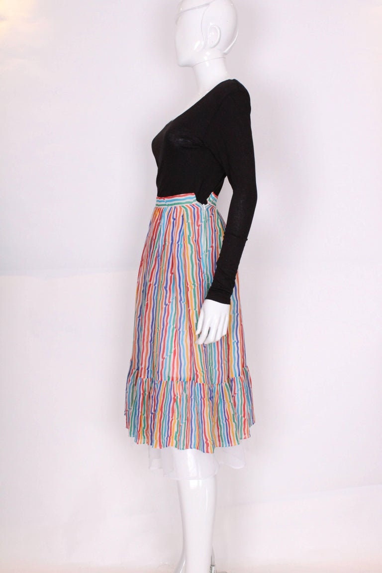 A Vintage 1970s Caroline Charles Stripe Silk Multi Coloured - Etsy