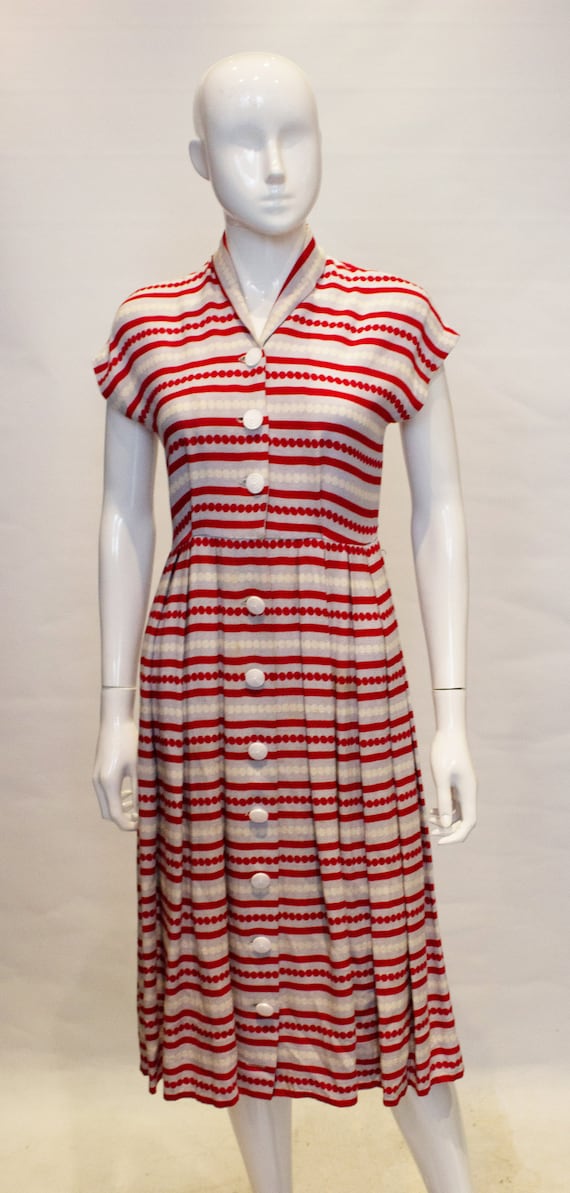 Vintage 1940s Stripe Day Dress - image 5