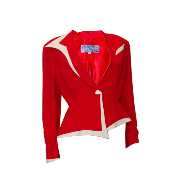 Vintage Thierry Mugler Red and White Jacket