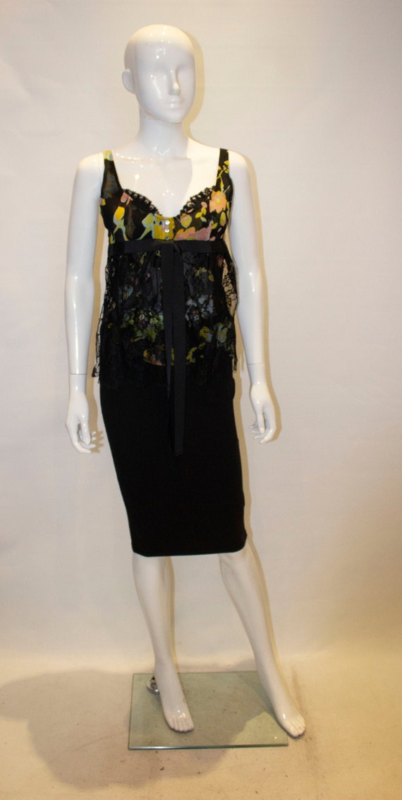 A Vintage Valentino floral and lace Silk Cami even