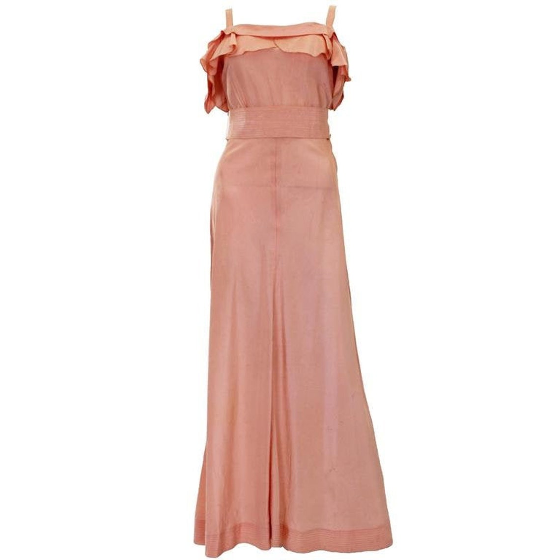 Vintage Ruffle Dress-Bust 40