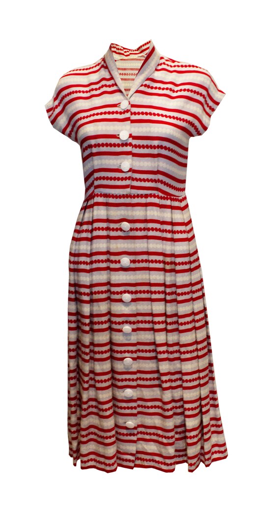 Vintage 1940s Stripe Day Dress
