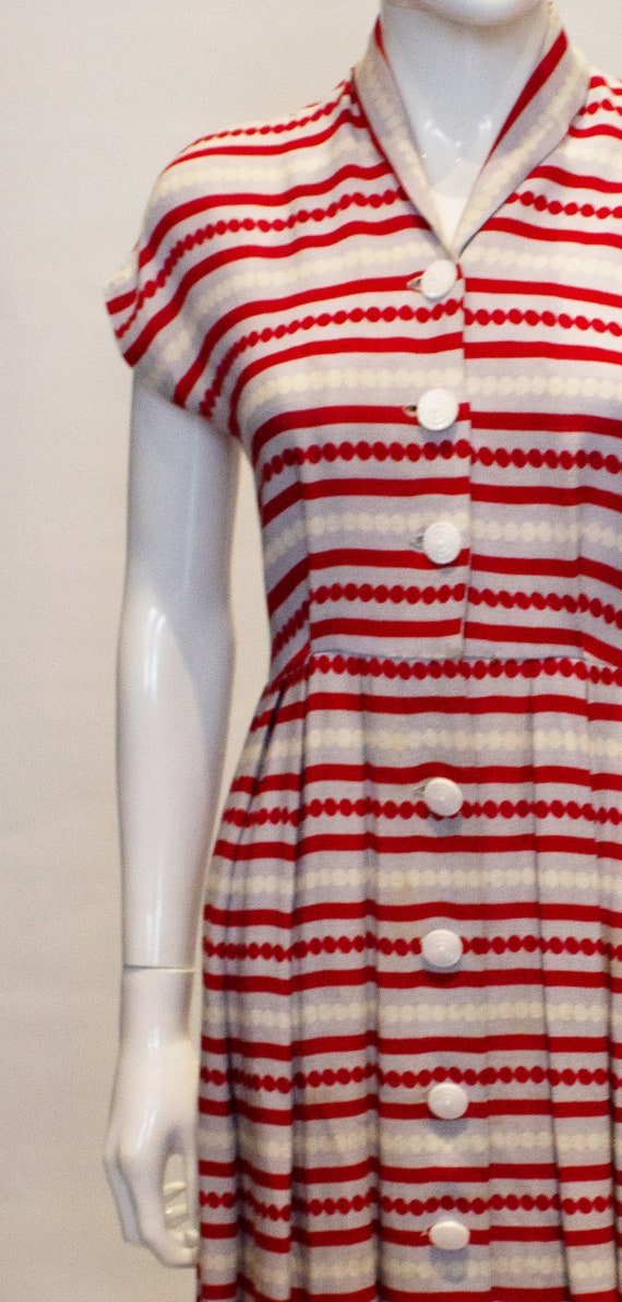 Vintage 1940s Stripe Day Dress - image 6