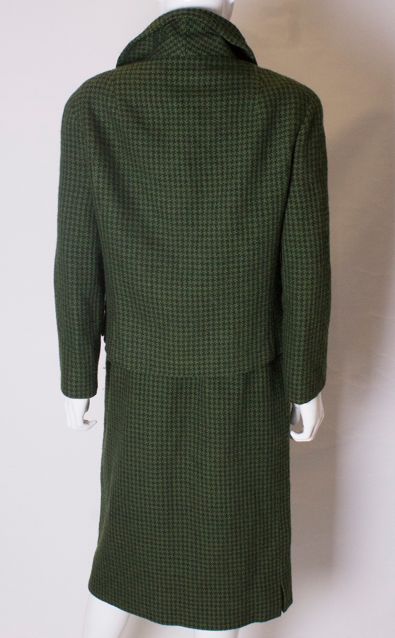 A Vintage 1950s Hardy Amies Green and Black Wool Suit