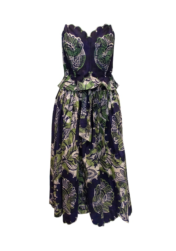 Vintage Batik Print Skirt and Top