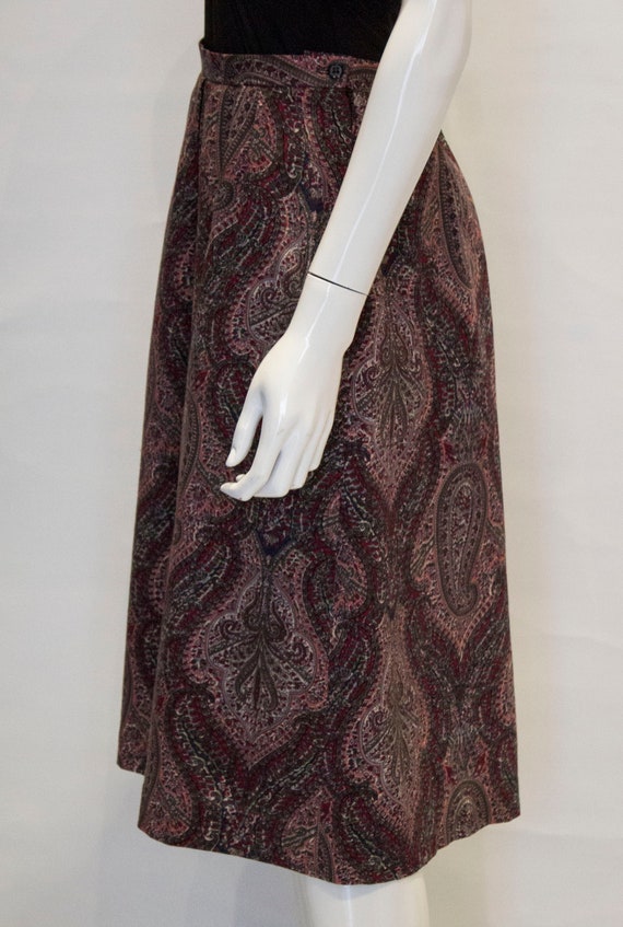 A Vintage 1970s  Liberty print paisley Wool Skirt - image 6