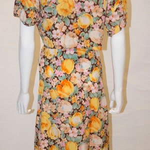 A Vintage 1940s floral printed summer Dress and Bolero image 7