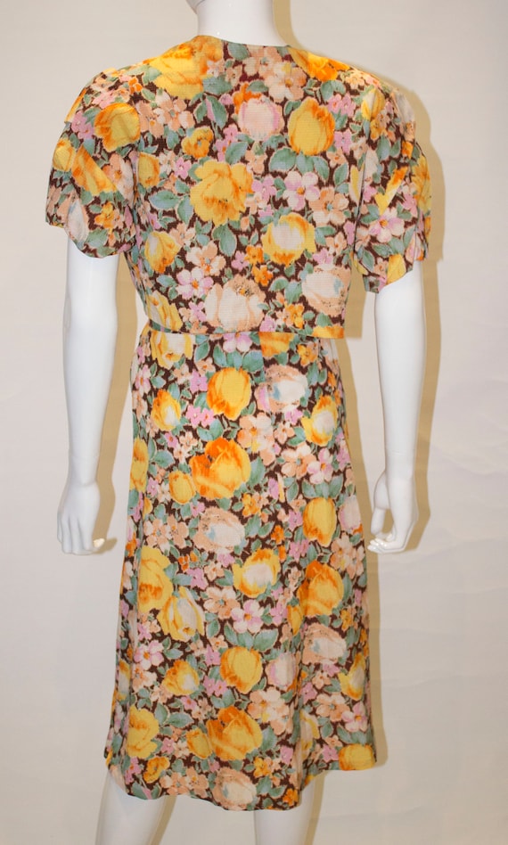 A Vintage 1940s floral printed summer Dress and B… - image 7