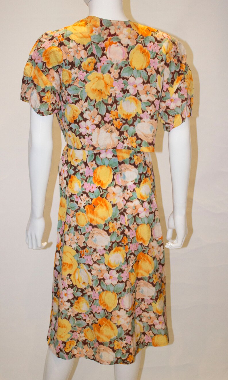 A Vintage 1940s floral printed summer Dress and Bolero image 7