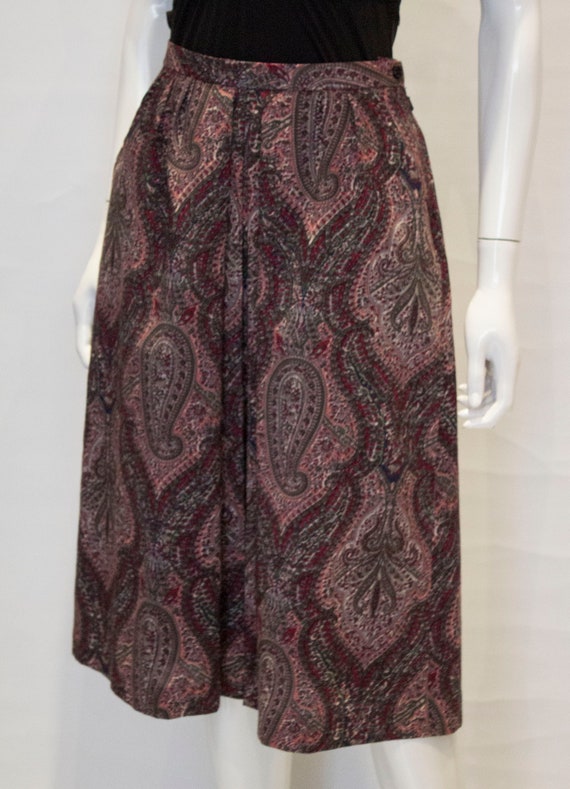 A Vintage 1970s  Liberty print paisley Wool Skirt - image 4
