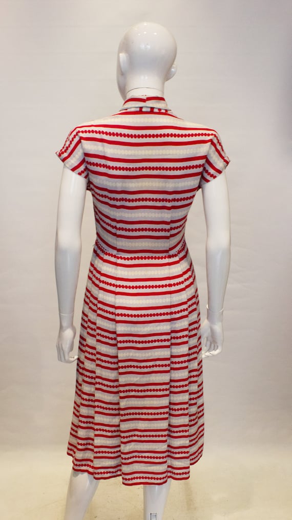 Vintage 1940s Stripe Day Dress - image 3