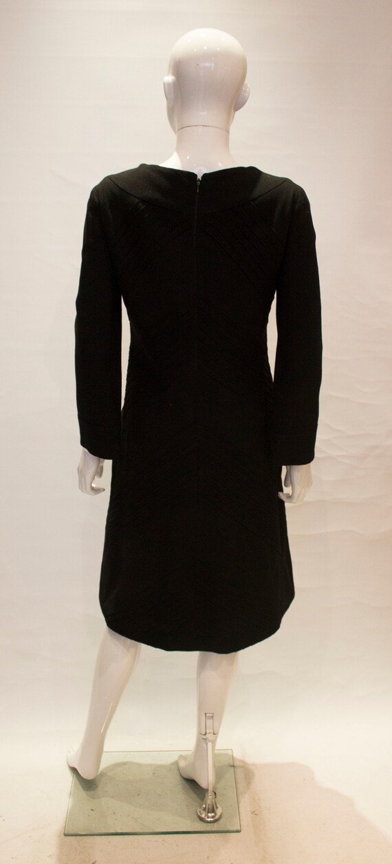 A Vintage Black Wool Hartnell Dress - image 6