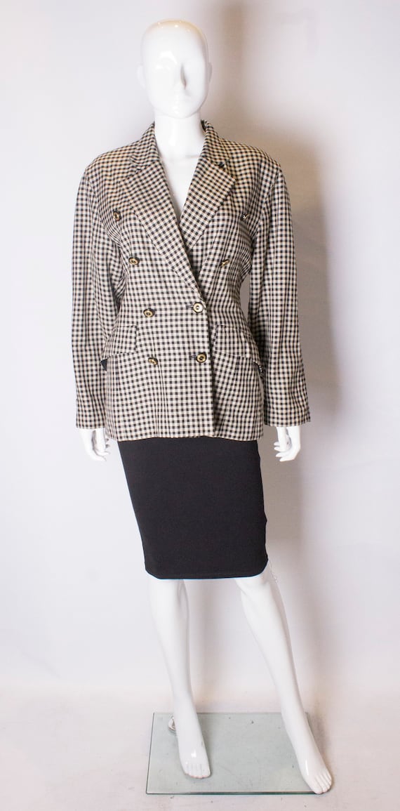 A Vintage 1980s check black and white Laurel Jacke