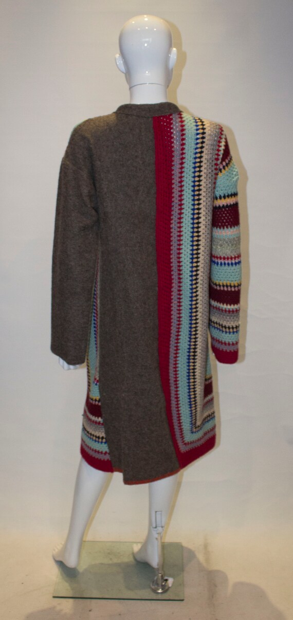 A Vintage 1990s colourful Crochet and grey Wool L… - image 7