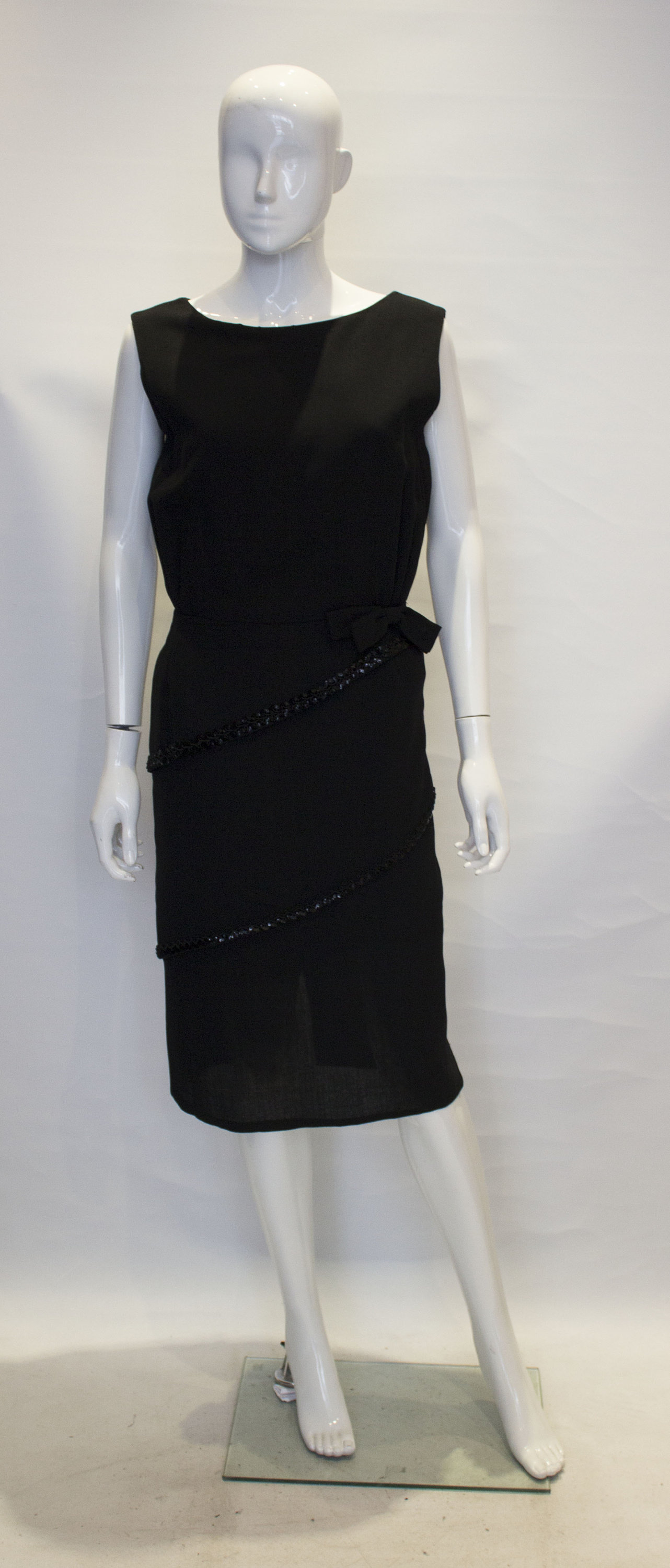 Image of A Vintage S Black Schroder Wolf Cocktail Dress