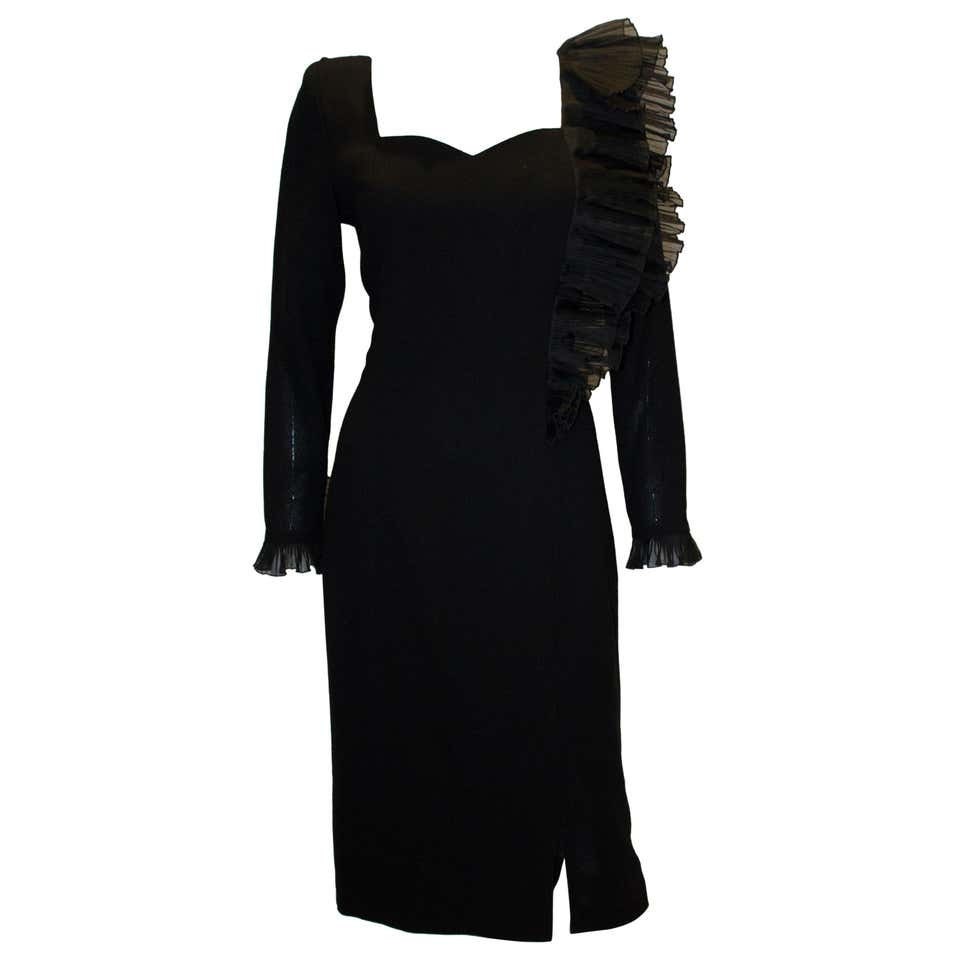 Image of A Vintage S Black Pierre Cardin Cocktail Dress