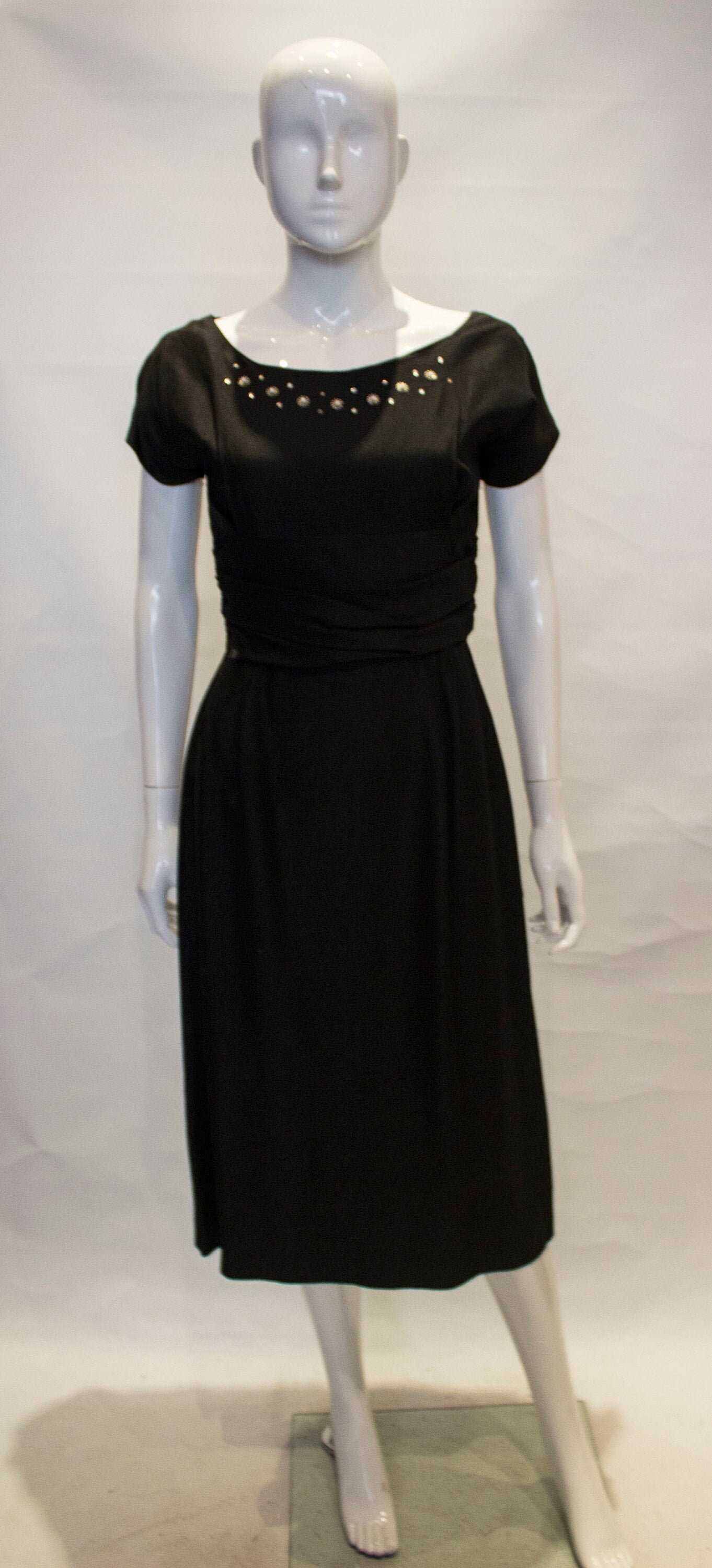 Image of A Vintage S Black Cocktail Dress