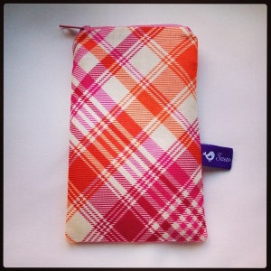 Colorful phone bag &#39;Check&#39; made of cotton