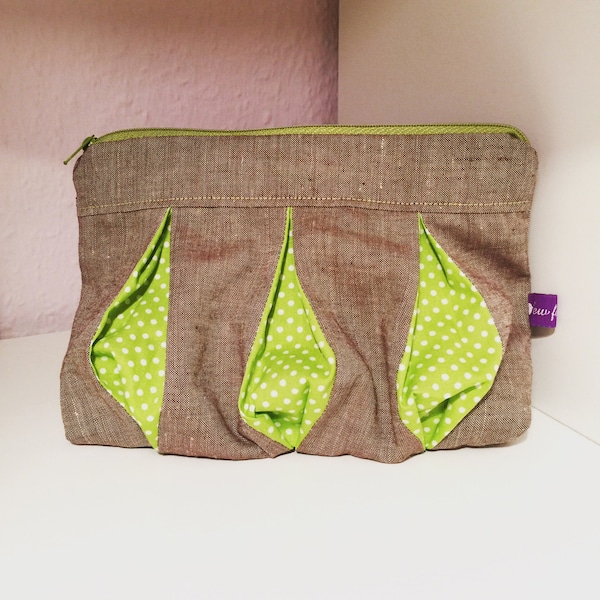 Schminktasche ’Green and Grey’ mit Kellerfalten