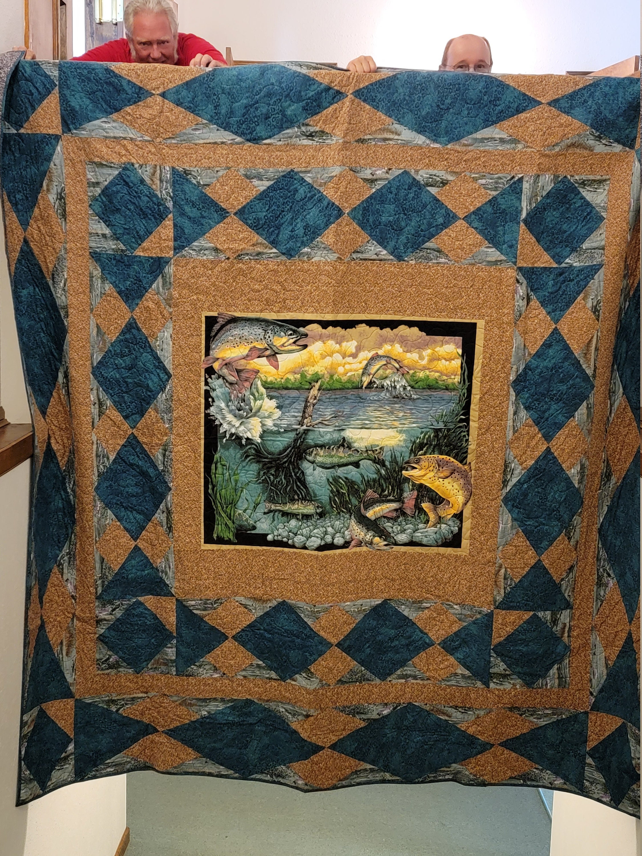 Trout Quilt, King Etsy