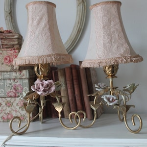 Meravigliosa coppia di lampade da tavolo vintage fiorentine