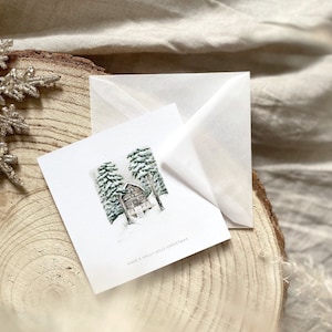 Quadratische Weihnachtsklappkarte "Holly Jolly Christmas" | 10 x 10 cm | Weihnachten | Weihnachtsgeschenk | Klappkarte