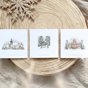 3er Set quadratische Weihnachtskarten | Klappkarten | 10 x 10 cm | Weihnachten | Weihnachtsgeschenk