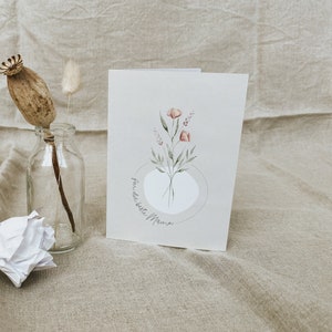 Klappkarte "für die beste Mama", A6, Blumen, Muttertag, Mama