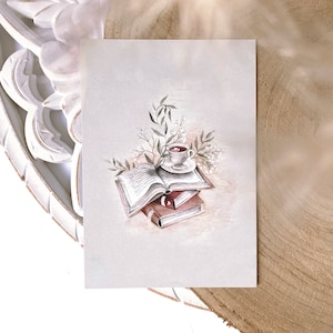 Postkarte "Tea time", A6, Tee, Buch