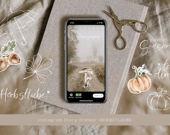 70 Instagram Story Stickers "Autumn Love" | autumn | Pumpkin | Autumn Sayings | Instagram Stories