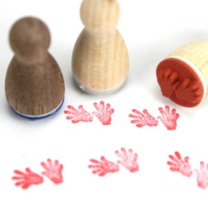 Stemplino mini sello - manos - mini sello para diario diario nacimiento bautismo huella de mano gnomo accesorios gnomo puerta huellas mano