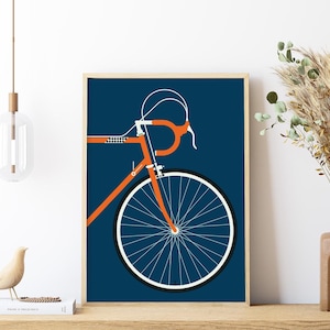 Minimalismus Wandkunst - Swedish Racerbike Front - Poster von Bo Lundberg, A4/A3/A2 ohne Rahmen, minimalistisch Deko Fahrräder