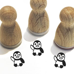 Ministempel -Pepe Pinguin- Tier Motiv Kinderstempel zum Basteln Journal Adventskalender Ideen Pinguin-Küken Aquarium,Serie 10-F049
