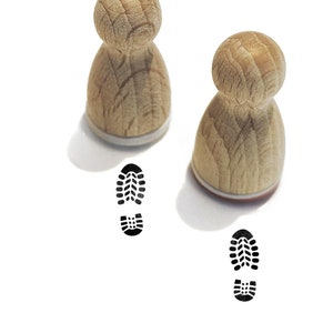 Set van 2 kabouterstempels - kabouterset 4 kabouterschoenafdrukken - schoenafdruk links en rechts, kabouterdeur kabouteraccessoires kerstversiering laarzen sporen