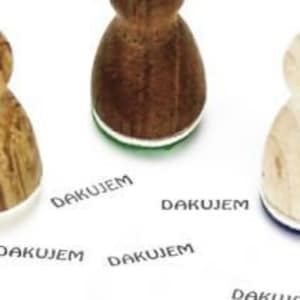 Mini francobollo Stemplino Grazie in slovacco Dakujem