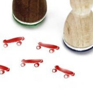 Stemplino Mini Stamp - Skateboard - Houten stempel voor dagboek Planner Bullet Journal Vrije tijd Sport Schaatsen Schaatsen