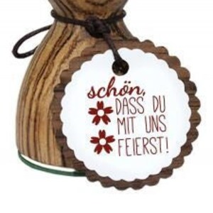 Maxi Stempel L - Schön, Dass Du Mit Uns Feierst ! - Holzstempel zum Basteln Scrapbooking Bullet Journal Alben Geschenke Karten selbstmachen