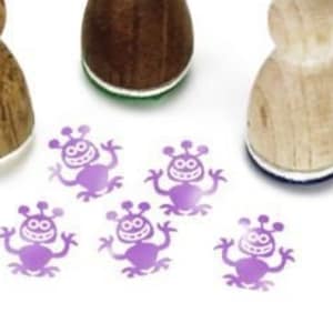 Stemplino Ministempel - Moni Monster - Holzstempel Motivstempel Tagebuch Planer Bullet Journal Halloween Weltraum Weltall Ufo