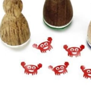Stemplino mini timbro – granchio – timbro in legno con motivo timbro diario pianificatore bullet journal cancro amante della costa mare marittimo