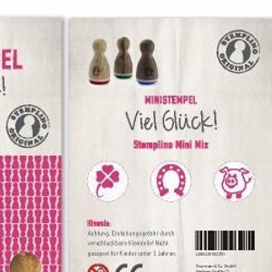Stempel-Set Mini Holzstempel Set 3er Pack Viel Glück