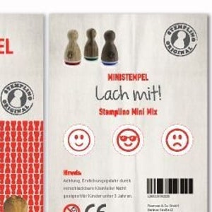 Stempelset mini houten stempelset van 3, Laugh Along! Teacher Stamp Smiley