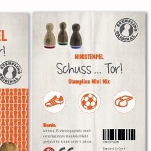 Geschenke Idee Mini Stempel Set 3er Pack Schuss...Tor, Sports Fussball Bild 1